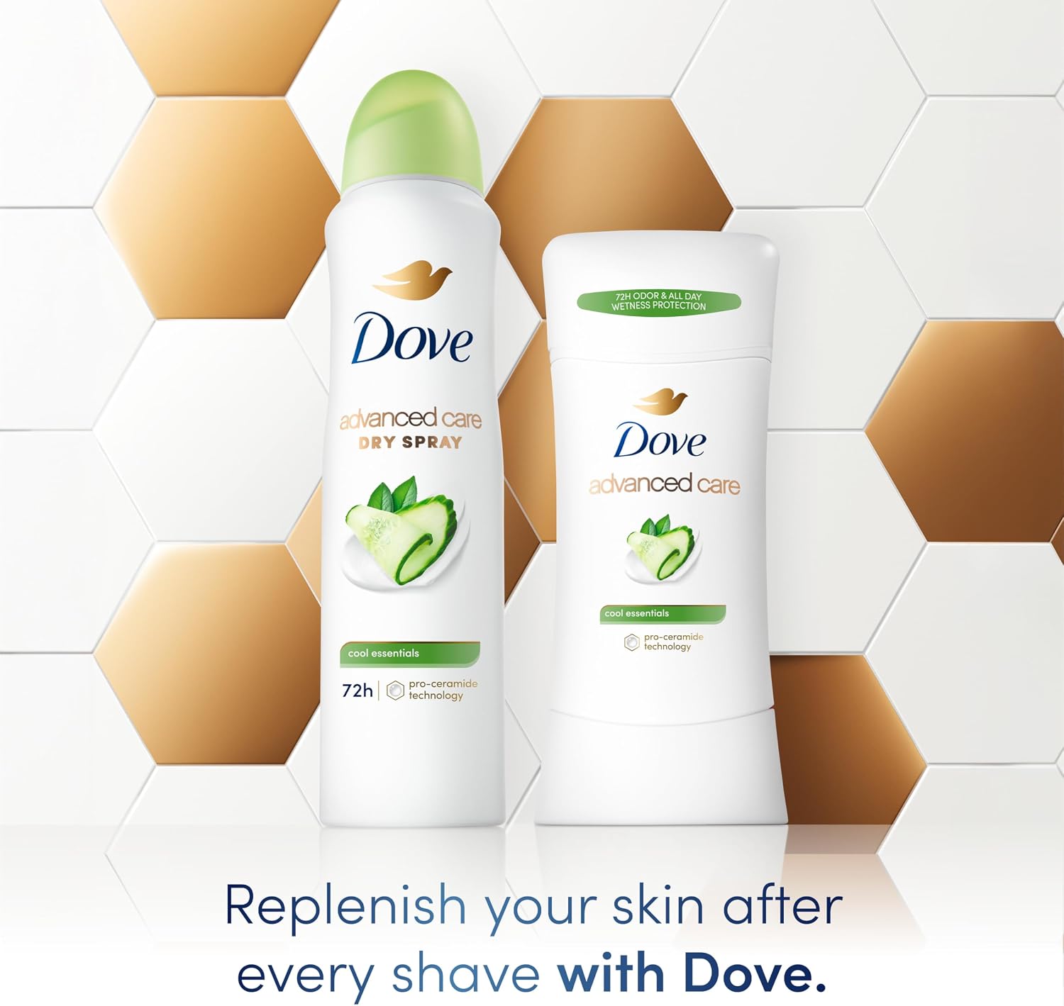 Dove Advanced Care Antiperspirant Deodorant Dry Spray Cool Essentials 3 Count for Helping Your Skin Barrier Repair After Shaving with Pro Ceramide Technology 3.8 oz - Image 6