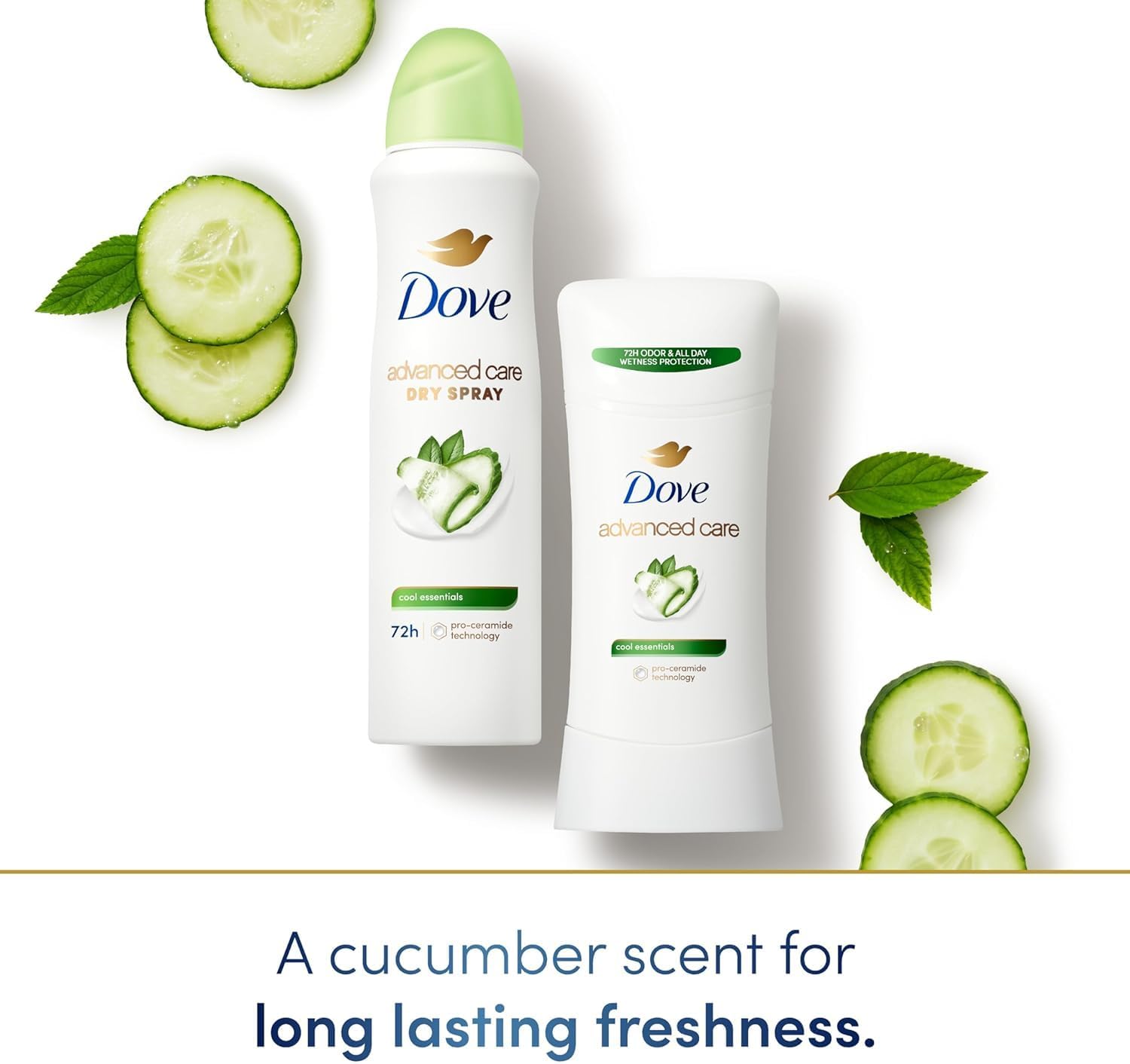 Dove Advanced Care Antiperspirant Deodorant Dry Spray Cool Essentials 3 Count for Helping Your Skin Barrier Repair After Shaving with Pro Ceramide Technology 3.8 oz - Image 8
