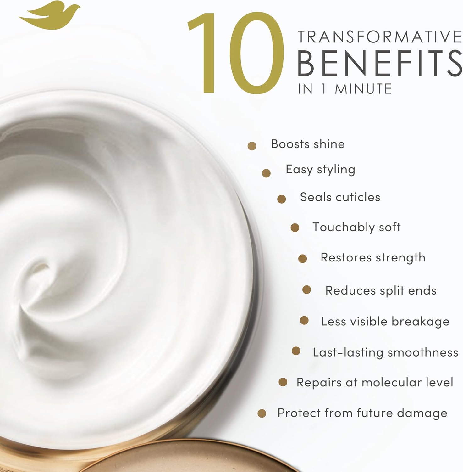Dove Hair Intensive Repair 10in1 Serum Mask for Damaged Hair with Bio-Protein Care Technology and Amino Serum 9.2 fl oz - Image 5