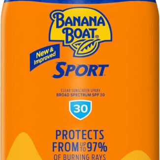 Banana Boat Sport Ultra SPF 30 Sunscreen Spray | Banana Boat Sunscreen Spray SPF 30, Water Resistant, Oxybenzone Free, 6oz each Twin Pack