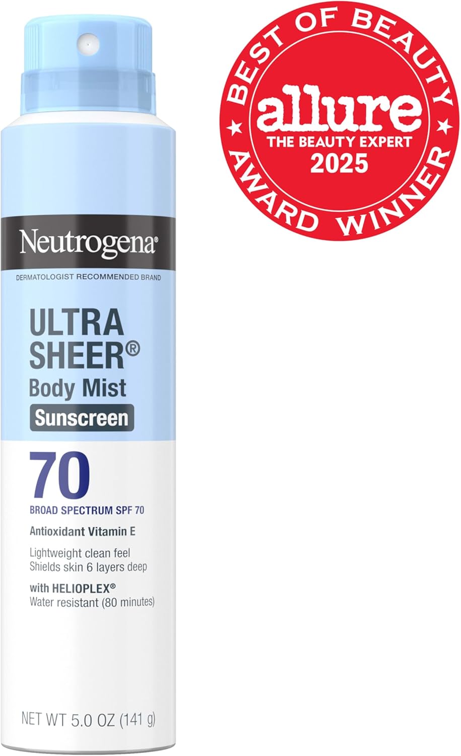 Neutrogena Ultra Sheer Dry Touch Sunscreen Spray SPF 70 Broad Spectrum UVA UVB Protection Lightweight Water Resistant up to 80 Minutes PABA Oxybenzone Free, 3-pack of 5 oz - Image 2